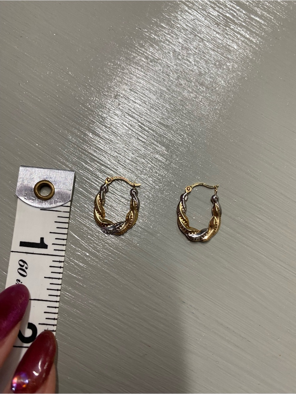 10k tri color earrings yellow rose white gold